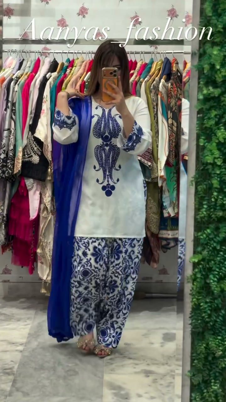 Ivory White Muslin Silk Ethnic Co-ord Set